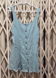 Light Blue Button-Down Mini Dress
