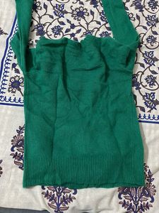 Emerald Green Button-Up Cardigan