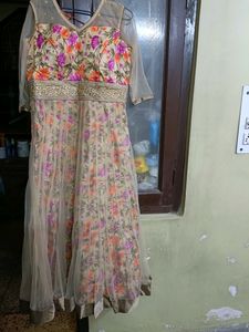 Multicolorur Heavy Gown/ Anarkali In L Size