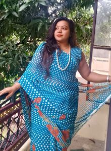Red &amp; Yellow Polka Dot Saree