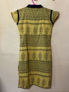 Yellow Printed Kurta