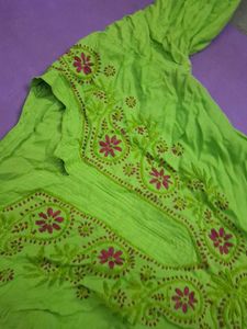 Vibrant Green Embroidered Kurta