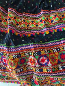 Embroidered Black Garba ghargra with blouse