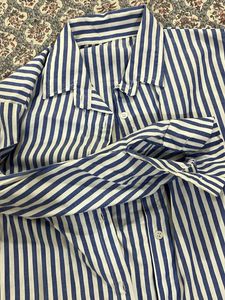 Blue Striped Button-Up Shirt