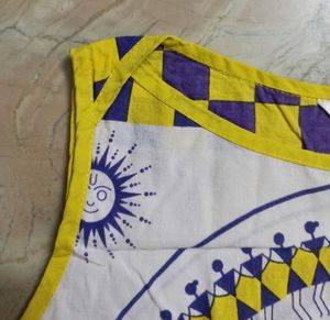 Jaipur Kurti White &amp; Yellow Printed Top