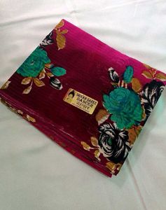 Vibrant Floral Print Saree
