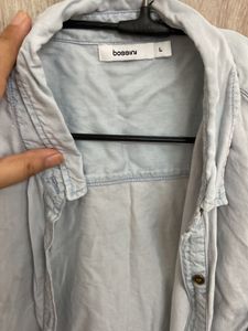 Light Wash Denim Button-Down
