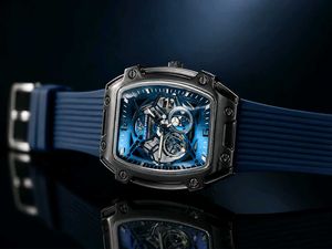Trendy Blue skeleton Dial Watch –