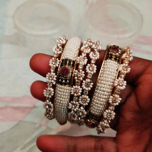 Dasara Offer Pretty New Pearl Bangles... 2 Sets