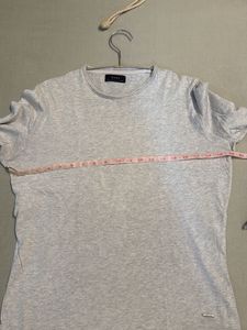 ZARA Men's Grey Long Sleeve T-Shirt