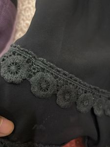 Elegant Black Lace Trim Camisole Top