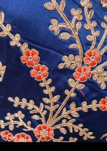 bust 40 Elegant Navy Blue Embroidered Anarkali Gow