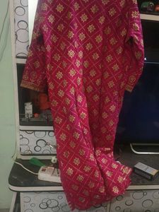 Beautiful Pink Kurti with Gold Print