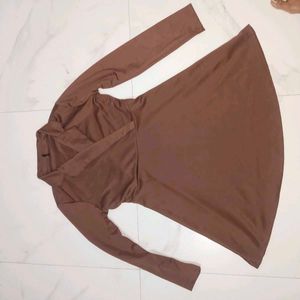 Chic Brown A-Line Mini Dress