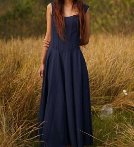 Off-Shoulder Lace-Up A-Line Dress