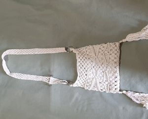 White Macrame Shoulder Bag