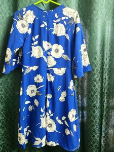 Vibrant Blue Wrap Dress from UK Designer Brand