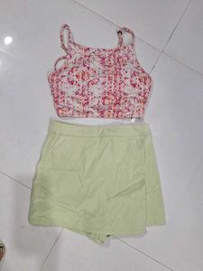 Cute Crop Top and Skort Set