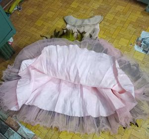 Sparkling Pink Tulle Feather Dress