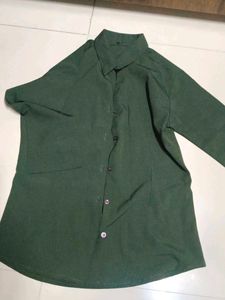Stylish Green Collared Shirt