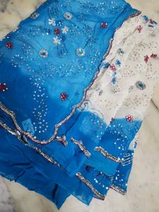 beautiful white and Blue colour combination Ombre