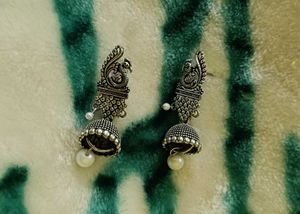 Oxidized Jhumka Earrings