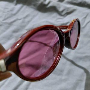 Maroon Oval Sunglasses