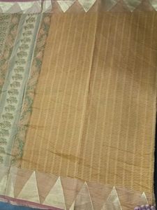 Elegant Beige Saree with Floral Motifs