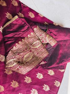 Maroon Banarasi Silk Saree
