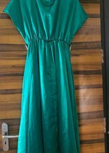 Emerald Green Midi Wrap Dress
