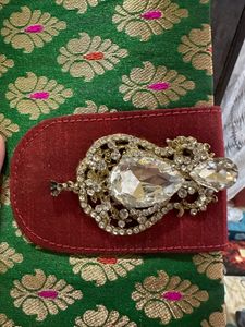 Designer Brocade Clutch – Emerald Green