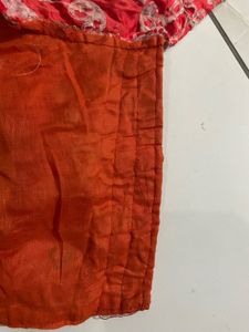 Red Silk Lehenga with Gold Border