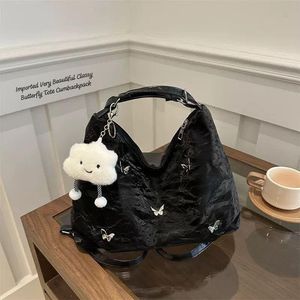 Chic Butterfly Accent Hobo Bag