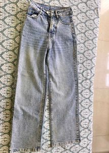 Acid Wash Wide Leg Jeans