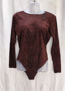 I. Velvet Ribbed Bodysuit