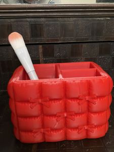 Red Makeup Brush Holder Organizer
