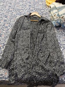 Leopard Print Button-Up Shirt