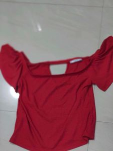Mango Off-Shoulder Flutter Sleeve Top