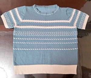 Retro Striped Knit T-Shirt