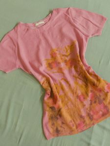Pink Floral Print Short Sleeve Top