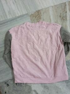 Pink &amp; Grey Colorblock Sweatshirt
