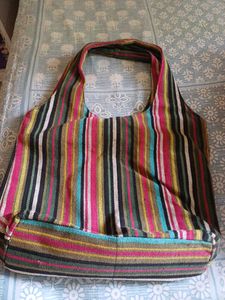 Boho Striped Hobo Bag