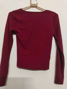 maroon full sleeves top
