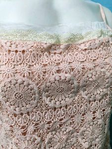 Peach Lace Tank Top
