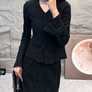 Chic Black Textured Co-ord Set