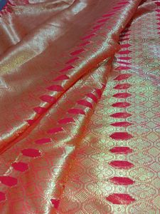 Unused Red Sari ,6 Meters Long.Without Blouse Piece.Georget And Silky Type Cloth