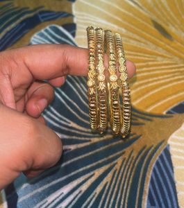 Golden Bangles - Set of Four