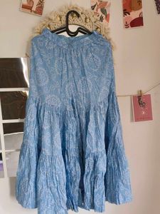 Blue Printed Sharara Set