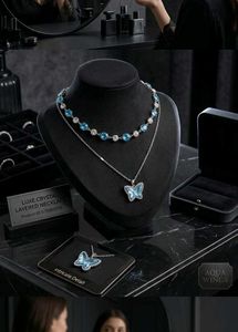 Luxe Crystal Layered Butterfly Necklace