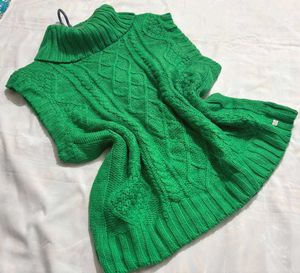 Boho Cable Knit Turtleneck Vest